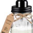 Amolliar Mason Jar Foaming Soap Dispenser, Rustproof Stainless Steel Lid,BPA Free Pump, Waterproof Labels, Rustic Farmhouse Decor, Refill Hand Soap Dispenser for Bathroom, Vanity, Kitchen, Countertop (1 Pack, Black)