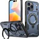 Yamink for iPhone 17 Pro Case with 360Spin Invisible Magnetic Stand,Support Wireless Charging,Hybrid 2 in 1 Protective Slim Fit Shockproof Heavy Duty Protection Cover for iPhone 17 Pro 6.3 Inch,Blue