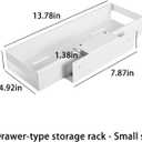 Multifunctional Cupboard White Drawer Pull-out type Storage rack For household use Carbon steel Slide rail Storage shelf Space-saving Kitchen Bathroom Balcony