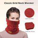 Adults Knit Thermal Neck Warmer Gaiter | Windproof Fleece-Lined Face Mask | Unisex Winter Scarf for Work & Ski Gear