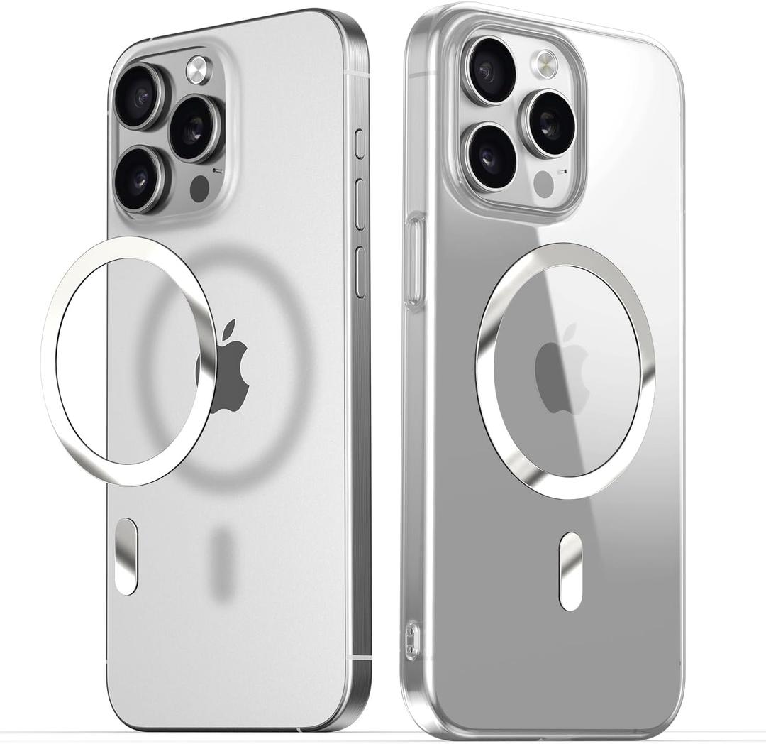 for MagSafe Sticker, 2 Pack Magnetic Ring, Universal Magnetic Wireless Charger Conversion Kit for iPhone 16/15/14/13/12/11 Pro Max Mini, Galaxy S24/S23and More,Mirror