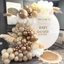 White Sand Metallic Champagne Gold Balloons Garland Arch Kit,152PCS White Nude Balloons with Clear Balloons for Birthday Boho Wedding Baby Shower Bridal Shower Engagement Anniversary Decorations