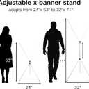 2 Pack Adjustable X Banner Stand Fit Banner 23 x 63 to 32 x 71 Inch, Retractable Banner Display Holder with Protable Travel Bag for Trade Show, Exhibition, Event, Birthday & Party