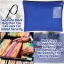 2 Pcs Interoffice Mailer Canvas Transit Sack Zipper Bag 18" x 14" Large Zipper Pouch with Grommet Interoffice Mail Bag (Blue)