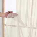 OWENIE Cream Pinch Pleated Sheer Curtains 84 Inches Long 2 Panels Set for Bedroom Living Room, Soft Airy Light Filtering Sheer Privacy Curtains Drapes, Cream, 2Pcs, Each 40x84 Inch