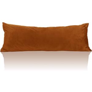 StangH Burnt Orange Body Pillow Cover, Super Soft Velvet Large Pillowcase for Pregancy/Baby, Holiday Home Decoration for All Seasons Sofa Bedroom, 20 x 54-inch, 1 Piece