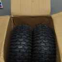 GICOOL 13x5.00-6 Rubber Lawn Mower Tire and Wheel, 2 Pcs Replacement 13x5-6nhs Riding Mowers Lawn Pneumatic Tire with Bearing Bore 3/4" & 5/8", 3" -4.5" Centered Hub