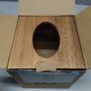 Acacia Wood Tissue Box Cover with Slide-Out Bottom, Square, Modern Style for Bathroom, Bedroom, Office