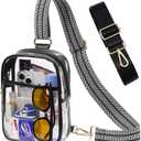Clear Bag for Stadium Events, Clear Crossbody Sling Purse, 2 Straps