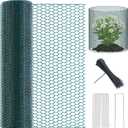 16In x 49.2Ft Plant Protectors from Animals, Wire Plant Cages for Outdoor Plants Chicken Wire Garden Protection from Animals Plant Fence Protectors to Keep Animals Out with Ground Stakes & Nylon Ties