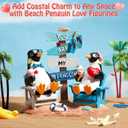 Wonderjune Beach House Decor Coastal Chair Resin with Animal Figurine Signs Ornament for Summer Beach Tropical Table Mantle Tabletop Decoration or Housewarming Birthday Gift 7x7 Inch (Penguin)
