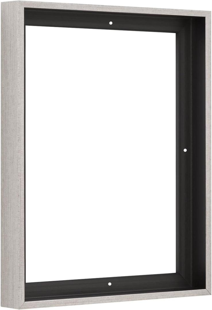 Pixy Canvas Floater Frame 18x24 for 1-1/2 (1.5) inch Deep Canvas Paintings/Canvas Prints/Wood Canvas Panels/Wall Art/Wall Decor/Home Decor/Artwork (Antique Silver, 18 x 24 inch, Portrait)