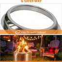 9.1×9.3 Inch Large Garden Low Smoke Round Fire Pit with Folding - 20% Increased Capacity Stainless Steel Firepit for Camping Outdoor Patio Backyard, with Carry Bag, Silver