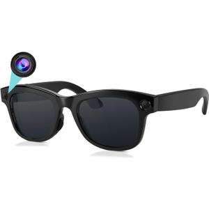 Smart Glasses with Camera, 1080P HD Video Glasses, UV Protection Sunglasses with AI Real-Time Translation, Bluetooth Audio, Recording sound, and Voice Assistant, for Travel, Outdoor, Men and Women