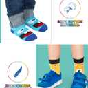 Jinei 6 Pairs Boys Monster Pattern Socks Kids Toddler Funny Crazy Cotton Crew Socks Novelty Christmas Gift Party Favors, 4-7 Years