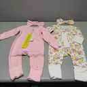 Satol Baby Girl Cotton Clothes, One-Piece Zip Front Footed, 2 Way Zipper Outfit Baby Clothes for Girls Size 6-9M