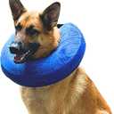 Iconikal Inflatable Dog Recovery Collar Large Blue 18-25 Inch Neck Adjustable Soft Donut E-Cone Alternative Post Surgery Injury Healing Protective, L