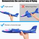 2 Pack LED Light Airplane,17.5" Large Throwing Foam Plane,2 Flight Mode Glider Plane,Flying Toy for Kids,Gifts for 3 4 5 6 7 8 9 Years Old Boy,Outdoor Sport Toys Birthday Party Favors Foam Airplane