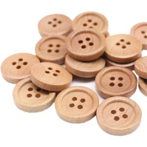 YaHoGa 50pcs 15mm (About 3/5 inch) Wood Buttons Small Natural Wooden Buttons for Sewing Sweater Crafts Bulk