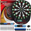 WIN.MAX Electronic Dart Board Soft Tip Dartboard Set LED Displays 3 Languages with 12 Darts 100 Tips Power Adapter