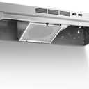 Tieasy 36 inch Under Cabinet Range Hood, 400 CFM Convertible Vent Hood (Ducted/Ductless), 2-Speed Exhaust Fan with Rocker Switch Control, Stainless Steel, Multiple Venting Options for Kitchen Stove