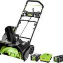 Greenworks Pro 80V 20 inch Snow Thrower with 2Ah Battery and Charger with Greenworks Pro 80V 4Ah Lithium Ion Battery GBA80400
