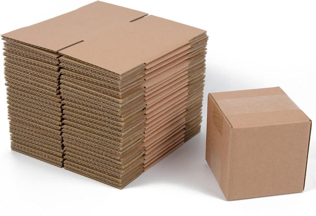 Shipping Boxes 4x4x4 Inches Small Corrugated Cardboard Boxes, 25 Pack