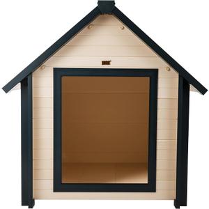 New Age Pet ECOFLEX Bunk Style Dog House, X-Large, Weatherproof and Easy to Clean, Elevated Floor for Ventilation, Quick Assembly, for Pets Up to 150lbs (Tan)