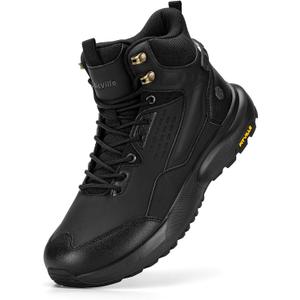 FitVille Wide Mens Boots, Orthopedic Men's Hiking Boots Extra Wide Shock-Absorbing Outdoor Trekking Backpack Shoes for Men, Arch Support for Plantar Fasciitis, Flat Foot, Bunion, 9W