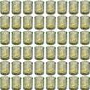 Maxdot 48 Pack Green Glass Votive Candle Holders 2.1 x 2.6 Inch St. Patrick's Day Tea Light Candleholder Bulk Xmas Glass Tealight Candlestick Holders for Table Centerpiece Home Wedding Party Decor
