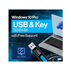 PCTECH Compatible with Windows 10 Professional 64 Bit USB With Key. Factory fresh, Recover, Repair and Restore. Key code and USB install Included. Fix PC, Laptop and Desktop. Free Technical Support
