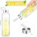 Zubebe 40 Pcs Reusable Water Bottles Bulk Clear Bottles with Stainless Steel Leak Proof Lids Acrylic Bottles with Nylon Carrying Strap Shaker Bottles for Water, Milk, Smoothie, Juice Beverage