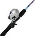 Shakespeare Salamander Spincast Reel and 4'6" Fishing Rod Combo, Pink, Size 6 Reel, Right Handle Position, 2-Piece Tubular Fiberglass Rod, Pre-Spooled Graphite Spool, Cantilever Style Drag System