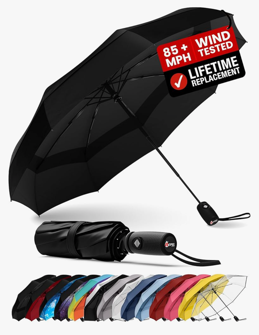 Travel Umbrella Umbrella Automatic Double-Layer Folding Umbrella Men's Business Umbrella Double Ten-Bone Large Automatic Umbrella Outdoor Umbrella，B-One Size