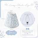 VIHOSE Small Pleated Lamp Shades Set of 2 Blue Tree Slant Small Sconce Lampshades Clip on Bulb 3" Top x 5.5" Bottom x 4.7" Classic Pleated Style Bulb Cover for Wall Sconces Pendant Lighting Chandelier