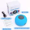 Waterproof Bluetooth Shower Speaker Portable Wireless Water-Resistant Speaker Suction Cup,Built-in Mic Gifts for Kids Speakerphone for iPhone Phone Tablet Bathroom Kitchen - Blue