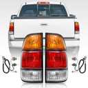 Tail Light Assembly Compatible with 2000-2006 Toyota Tundra Factory Style Pickup Truck Taillights Rear Brake Lamps OE Replacement w/Bulbs and Wiring Harness, Passenger and Driver Side