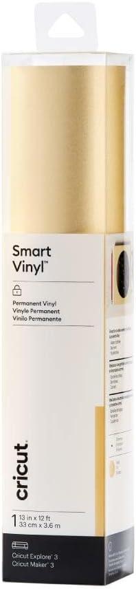 Cricut Smart Permanent Vinyl (13in x 12ft, Shimmer Gold) for Explore and Maker 3 - Matless Cutting for Long cuts up to 12ft