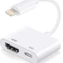 [Apple MFi Certified] Lightning to HDMI Adapters with Digital AV 1080P Video & Audio Sync Screen Converter, Compatible with iPhone 14 Pro Max/13/12/X /8Plus / iPad/iPod-White
