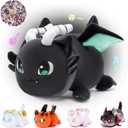 KOWSI 61-PCS - 11-inches Dragon Cat Plush + 60-Sticker - Meemaows Popular Cat Plush Collection - 100% Polyester Plushie Pillow Embroidered - Soft Stuffed Animal Collectible (Dragon Cat)