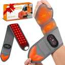 Cordless Wrist Heating Pad with Massage & Red Light, HSA Eligible FSA, Rechargeable Heated Wrist Brace Wrap for Carpal Tunnel, Arthritis, Wrist Massager for Pain Relief (Grey)