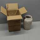 Briful Rustic Vintage Ceramic Vase, 9.06'' Farmhouse Table Decor with Wide Mouth, Large Decorative Vases for Home Decor, Living Room, Entryway & Shelf Styling, Beige