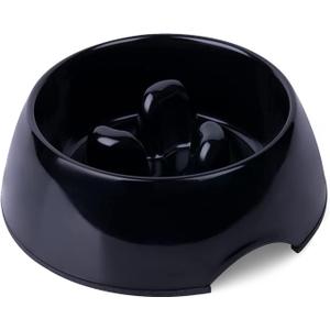 Super Design Slow Feeder Dog Bowl, 1 Cup(Holds Approx. 300ml), Non-Slip, Heat-Resistant, Sturdy, Dishwasher Safe, Suitable for Large Dogs (Black)