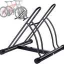 Bike Rack – Dual Bicycle Stand for Mountain, Road Bikes-Two Bike Parking Garage Storage Rack for Indoor and Outdoor Steel Bicycle Storage Tire Rack