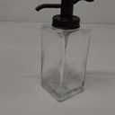 Clear Glass Liquid Soap Dispenser With A Bronze-Finished Pump