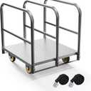 3 Pole Panel Cart,Flatbed Truck with Swivel Casters,1500LBS Weight Capacity