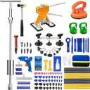 135pcs Dent Puller Kit, Paintless Dent Removal Kit for Dent Repair, Car Dent Repair Kit with T-Bar, Bridge Puller, Golden Lifter, Car Dent Remover for Car Refrigerator Door Ding Repair