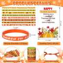 Cunno 48 Sets Thanksgiving Party Favors Silicone Bracelets Bulk with Gift Greeting Cards Fall Leaves Pumpkin Rubber Wristbands for Turkey Day Autumn Harvest Office Party Decorations