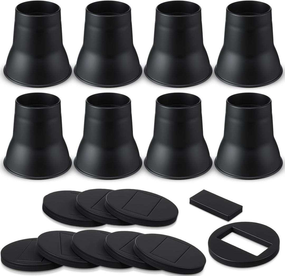 8 Pack 6 Inch Heavy Duty Bed Risers, Round Furniture Risers for Beds Sofas Tables Chairs, 12000 Lbs Total Capacity
