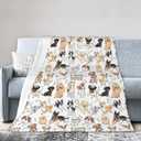 Throw Blanket, Soft Flannel Throw Blanket for Couch, Bed, Travel, Living Room & Home Decor, Cozy Lightweight Warm Fluffy Fuzzy Blankets for Adults Women Girls (5040 Inch, I Love Dogs)